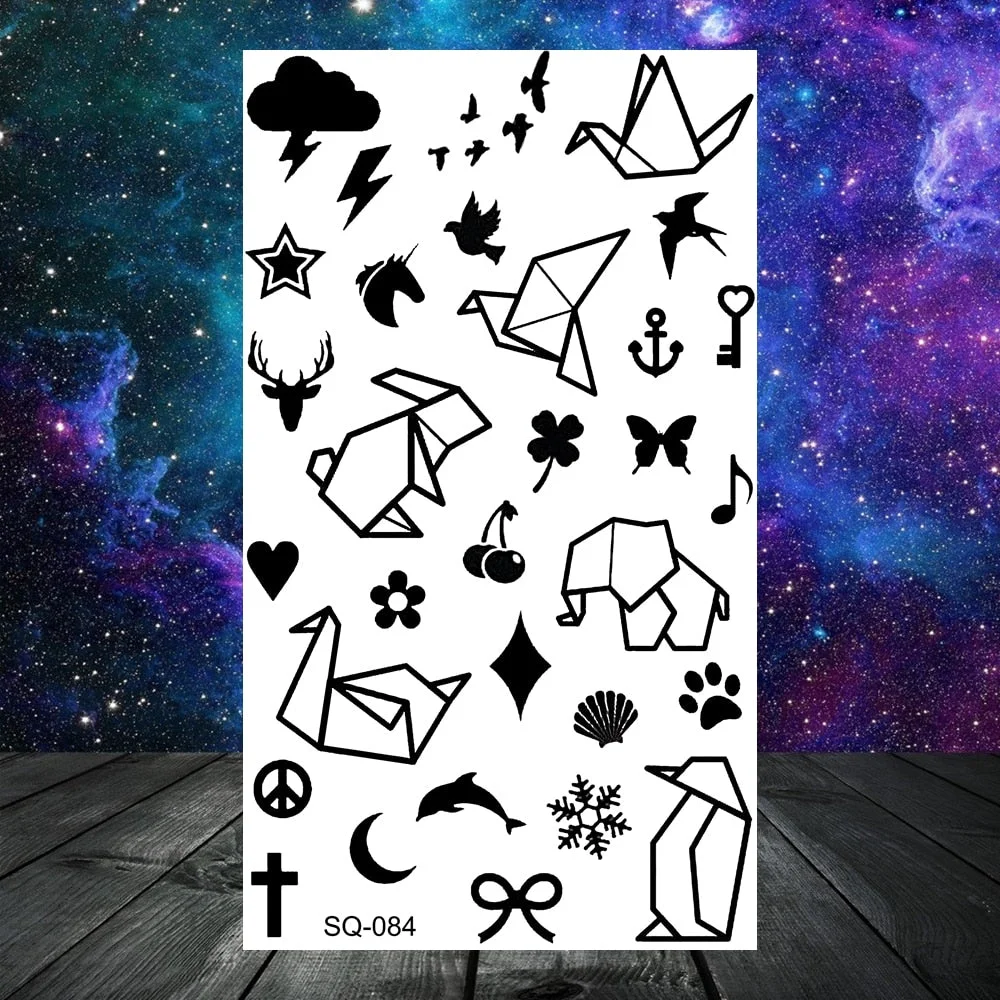 3D Constellation Rose Mountains Tatoos Temporary Tattoos For Women Men Star Moon Sun Realistic Fake Tattoo Small Washable Tatoos