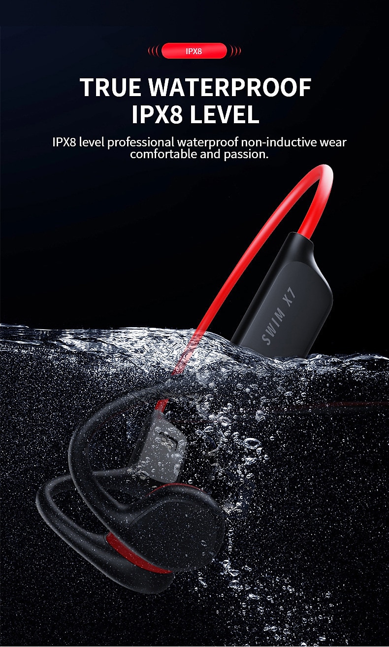 Bone Conduction Bluetooth Earphones - IPX8 Waterproof MP3 Player, 32GB Memory, HiFi Ear-Hook Headphones with Mic for Swimming 2025 - GBP £35 –P5