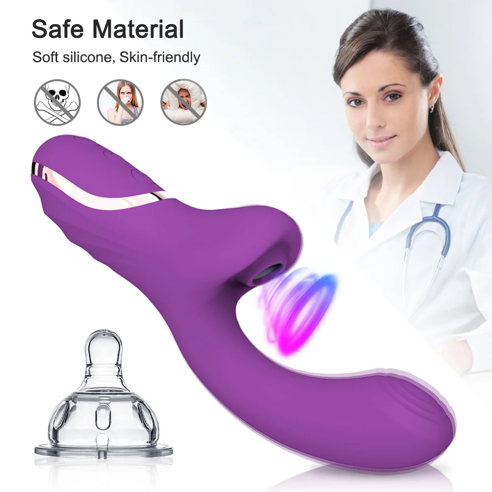 Soft Silicone 2-in-1 Vibrator with 10 Clitoral and G-Spot Stimulation Modes