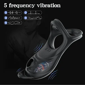 5 Frequency G-spot Sucking Vibrating Penis Ring Clitoris Stimulation Cock Ring