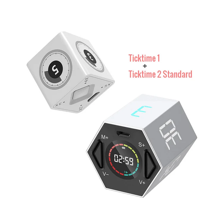  Ticktime Pomodoro Timer, Productivity Timer Cube, Hexagon  Magnetic Flip Focus Timer, Mute & Adjustable Sound Alert, For Work, Office,  ADHD, Task, 3/5/10/15/25/30min & Custom Countdown