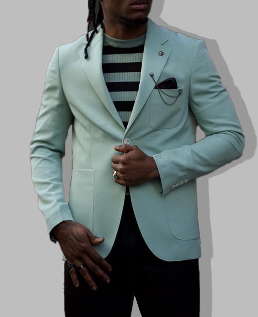 Fashion Two Button Pocket Design Solid Color Blazer