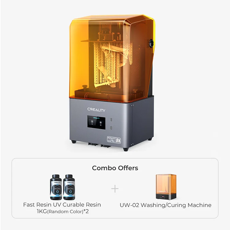 HALOT-MAGE PRO 8K Resin 3D Printer with Washing/Curing Machine Combo