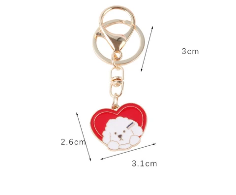 Girly Heart Artist Dog Keychain