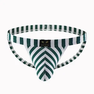 Men's Striped Bikini Thong