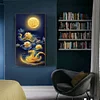 Diamond Painting -DIY Round Drill Bright Moon on The Lake(70*40 CM)
