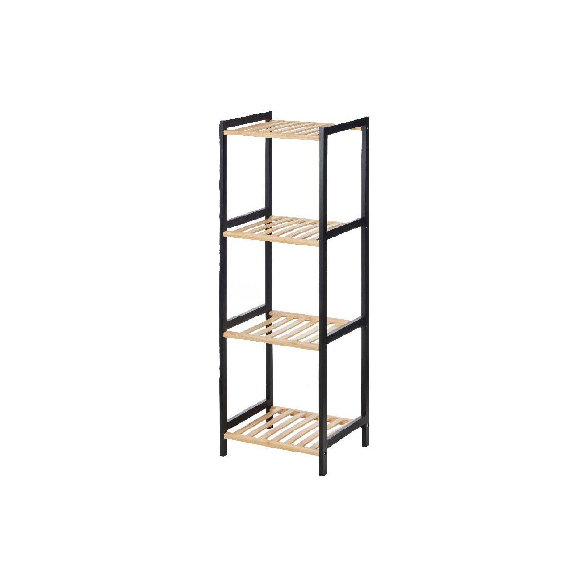 Bathroom Shelves Berilo Black Natural 35 x 30 x 100 cm 35,2 x 100,2 x 30,2 cm