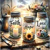 Diamond Painting-DIY Full Round Drill Faith Hope Love(40*40CM)