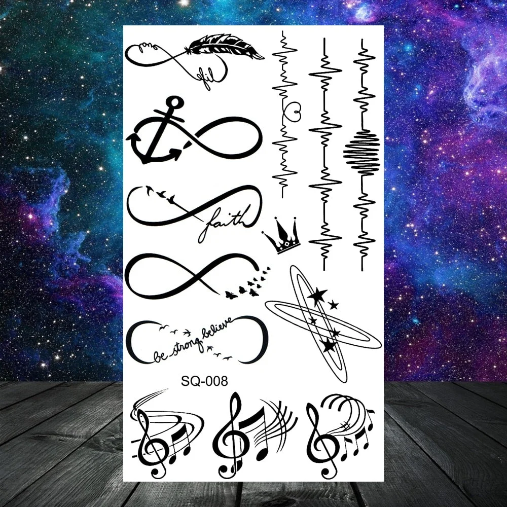 3D Constellation Rose Mountains Tatoos Temporary Tattoos For Women Men Star Moon Sun Realistic Fake Tattoo Small Washable Tatoos