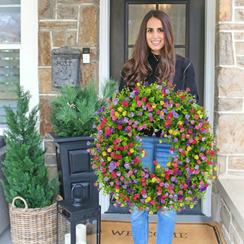 💐🎉Farmhouse Colorful Cottage Wreath