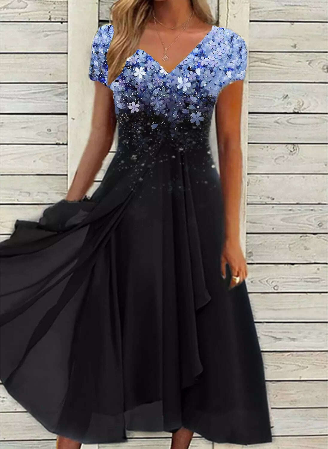Verão 2025 Vestido Floral Longo Boémio Boémio