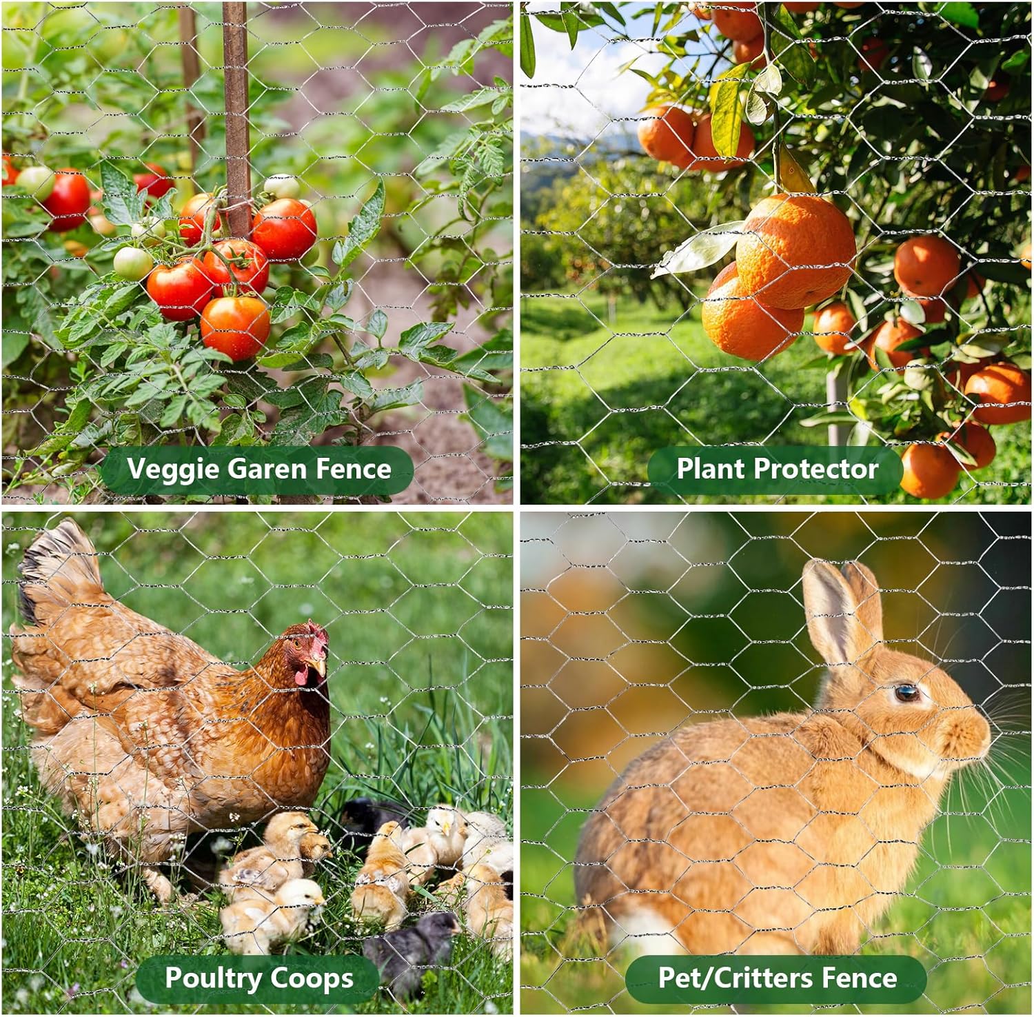 DIY Chicken Wire Fencing, Poultry Garden Fencing Barrier 68c0ea1e2821d9e13ade0b6c319f3895