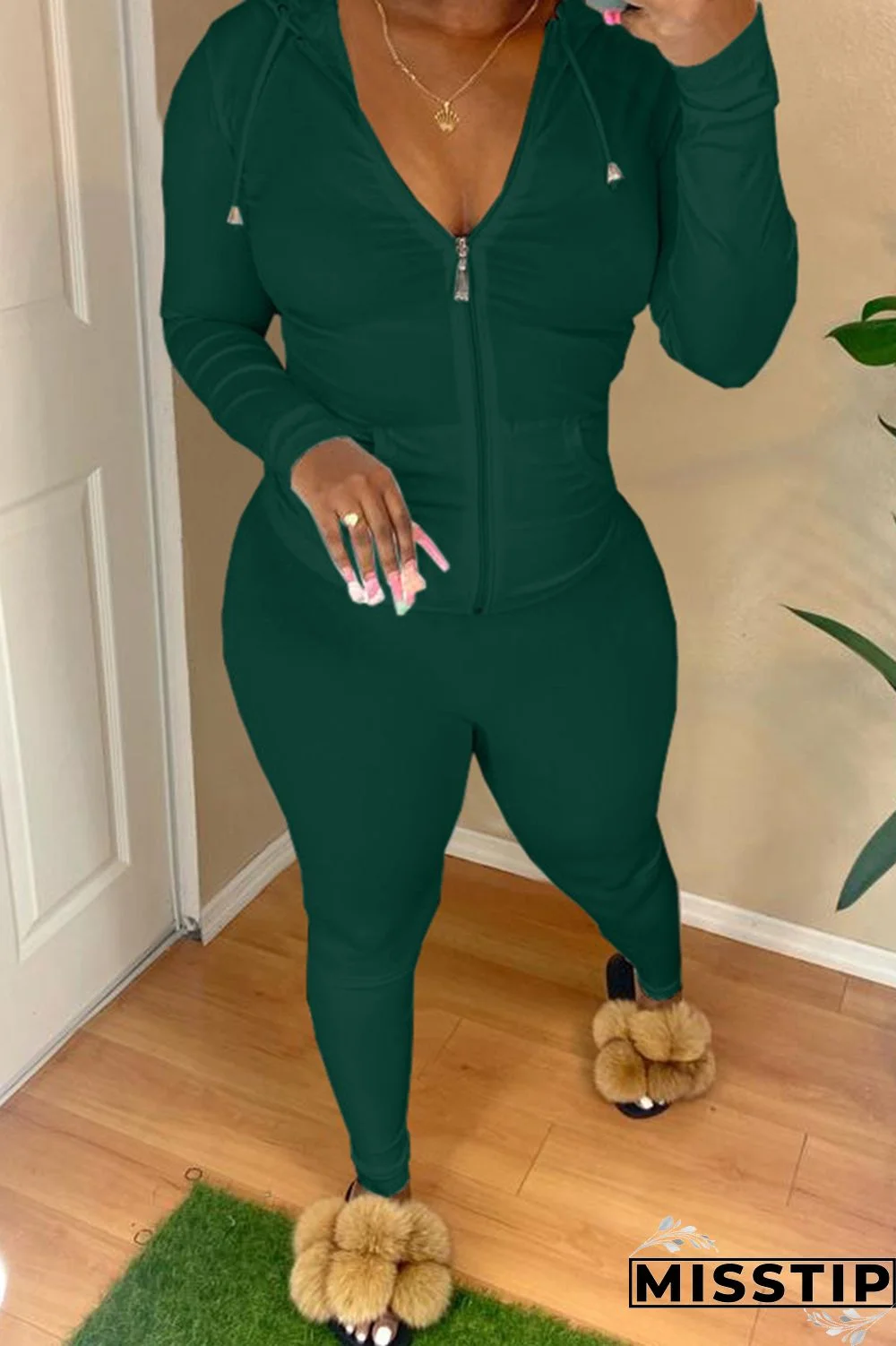 Black Fashion Casual Solid Basic Hooded Collar Long Sleeve Two Pieces