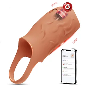App Control Vibrating Penis Sleeve Silicone Cock Ring With 10 Vibrations