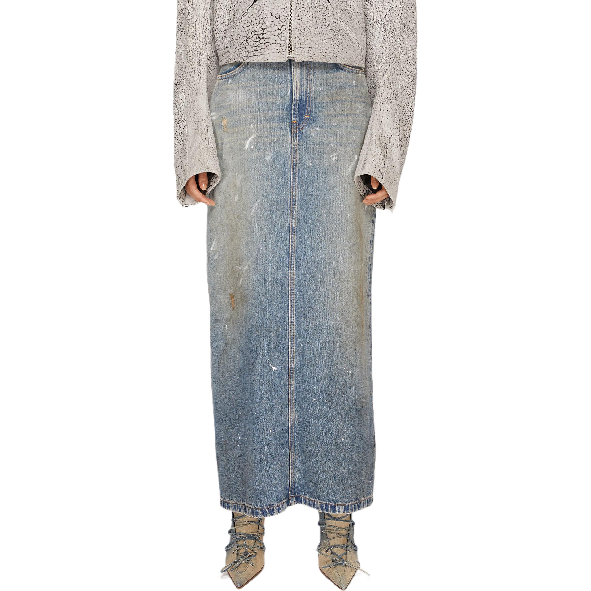 Acne Studios Denim Long Skirts Women's Light Blue