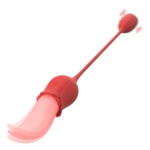 Mia 2-in-1 Upgraded Tongue-licking Rose Toy With Licking Bullet Vibrator