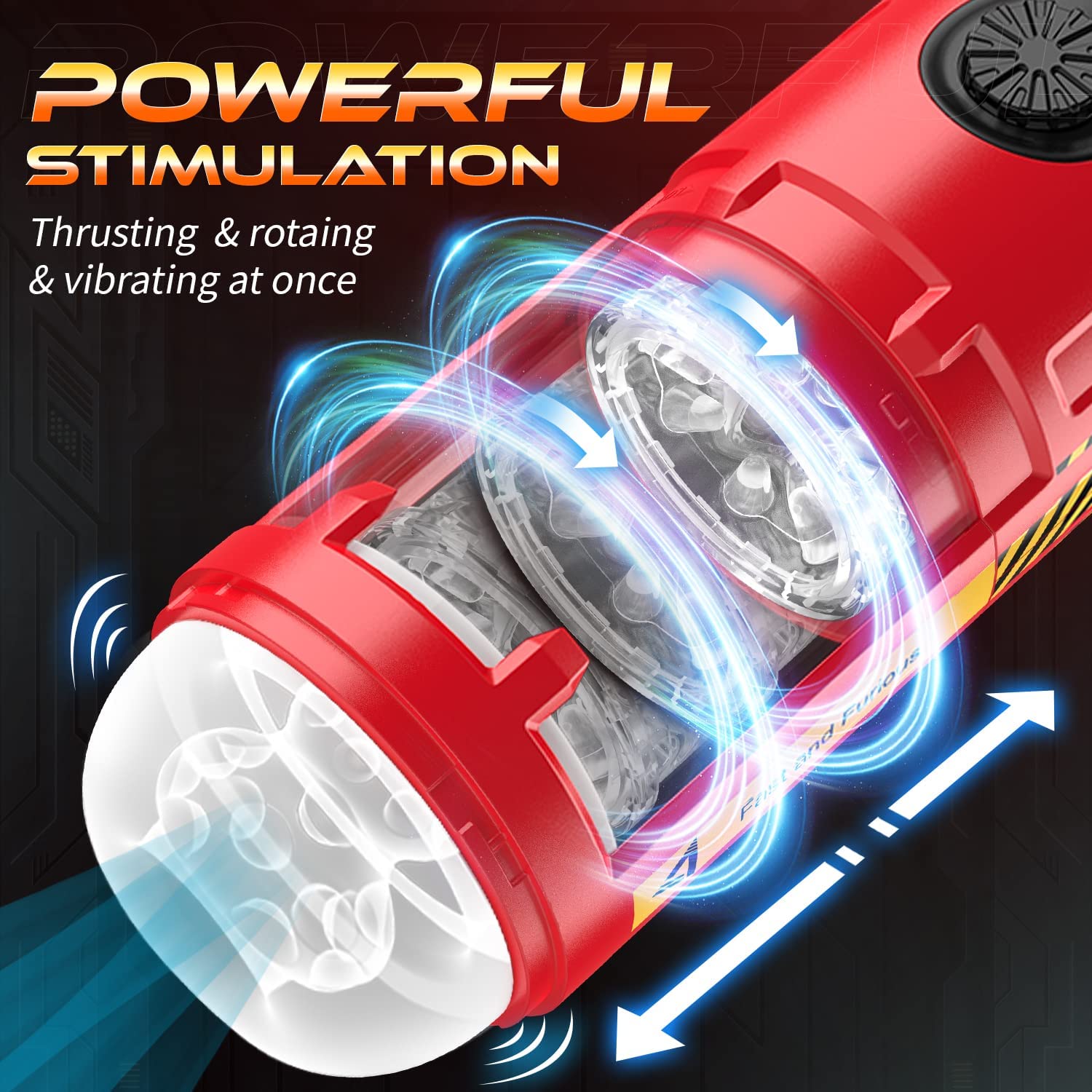 Red-g Thrusting Rotating & Vibrating Male Penis Stroker