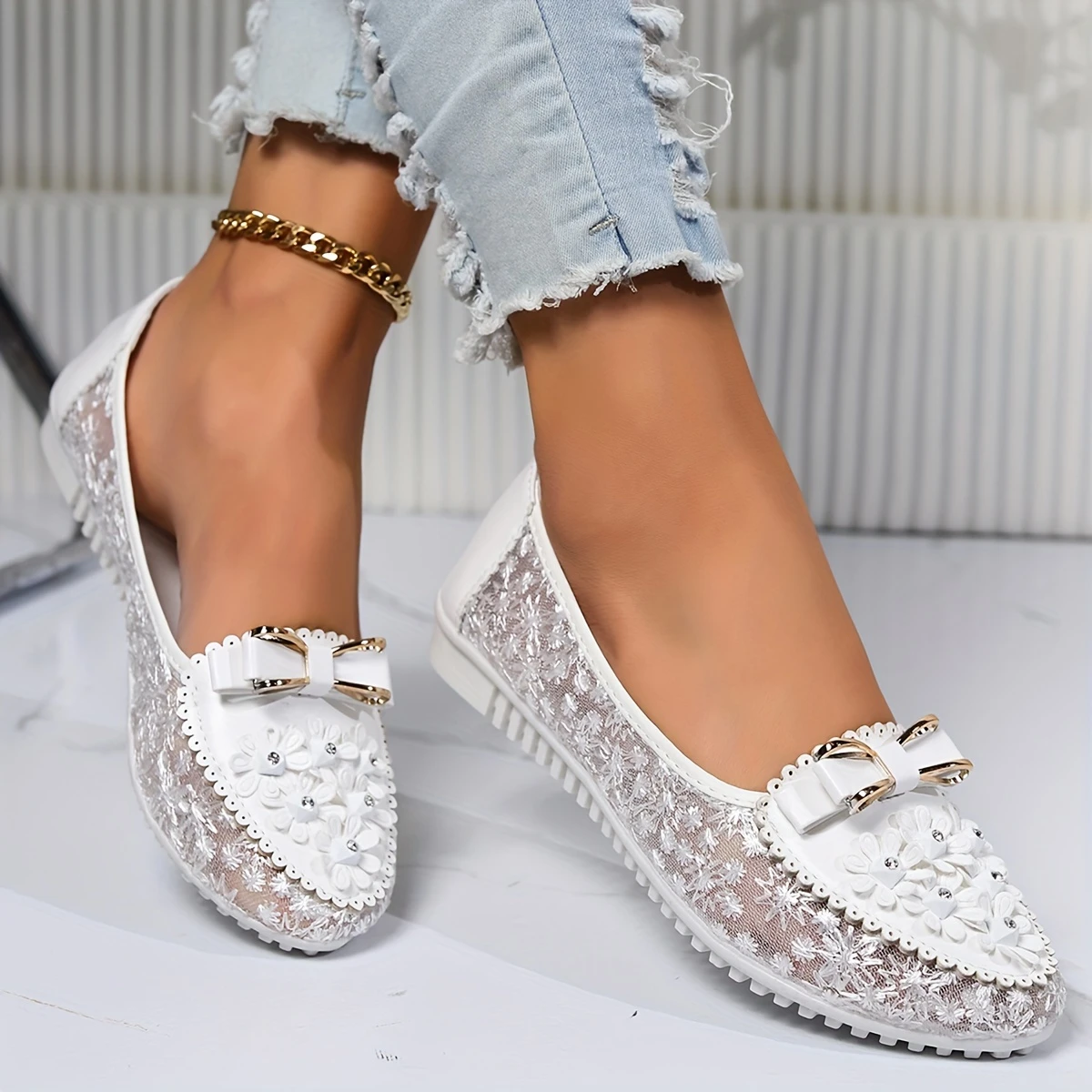 Elegant Lace Wedge Sandals for Women