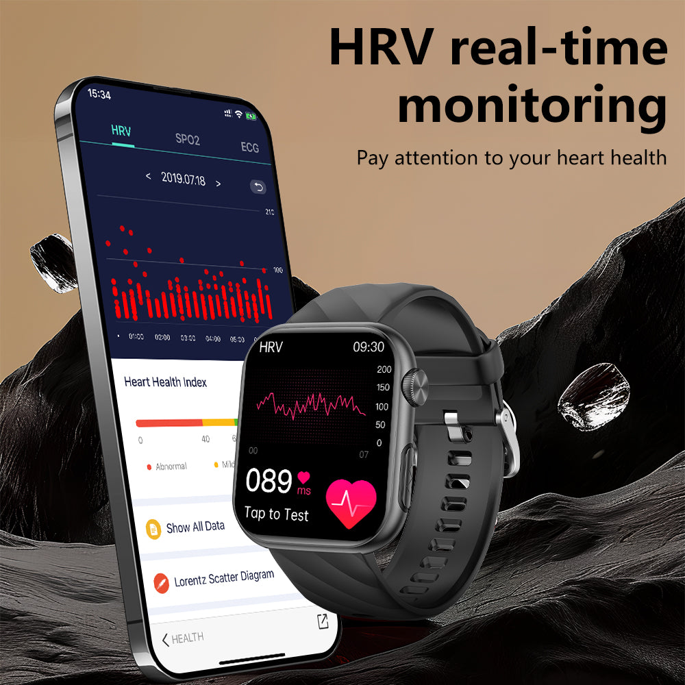 GT5 Pro Max Blood Glucose Watch With BP+HRV+ECG(EKG)+SOS+Stress+Sleep Monitoring