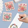 6Pcs Diamond Painting Animal and Flower Handmade Card Wish Greeting Cards