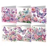 6Pcs Diamond Painting Animal and Flower Handmade Card Wish Greeting Cards