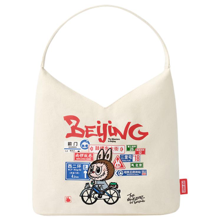 POP MART Cotton Tote Bag, Shopping Bag, Handbag, Shoulder Bag Women's White