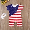 Baby Girls&boys Fourth of July Independence Day Stars and Stripes Romper