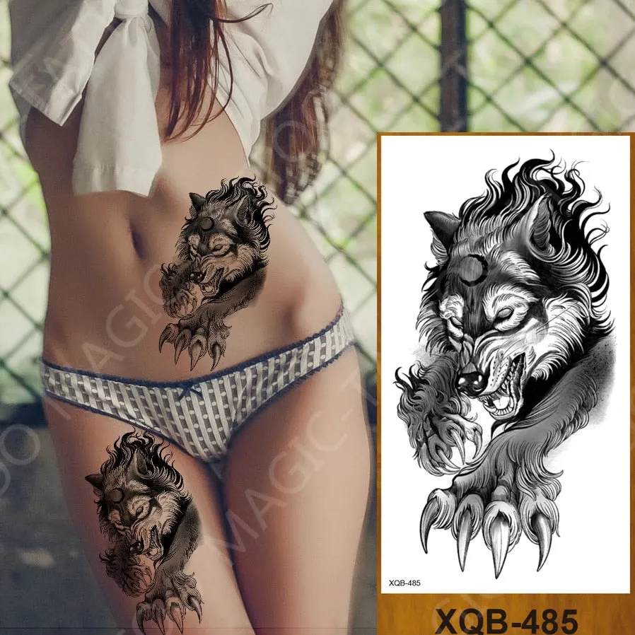 Purple Rose Jewelry Water Transfer Girl Waist Bracelet Flash Tatoos Flower Tattoo Stickers Women Body Chest Art Temporary Tattoo