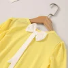 Family Dresses Solid Color Round   Short-sleeved T-shirt Summer Dress