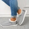 Warm Fleece Slip On Loafer Sneakers, Low Top Slip-On Shoes, Lightweight & Comfortable Walking Shoes, Women's Footwear(🎁Christmas Hot Sale🎁)