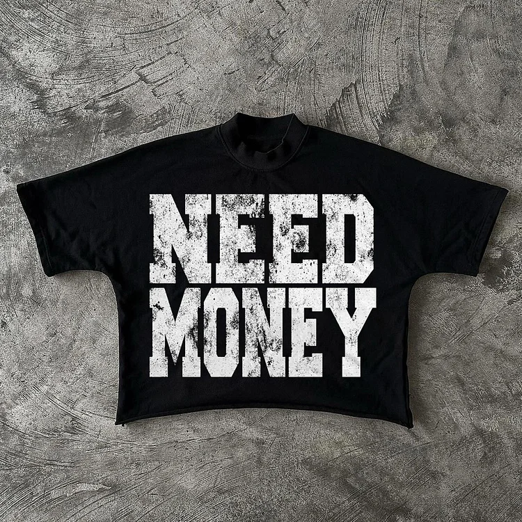 Moonsfashionss Young Boy Need Money Graphics 100 Cotton Cropped T-shirts