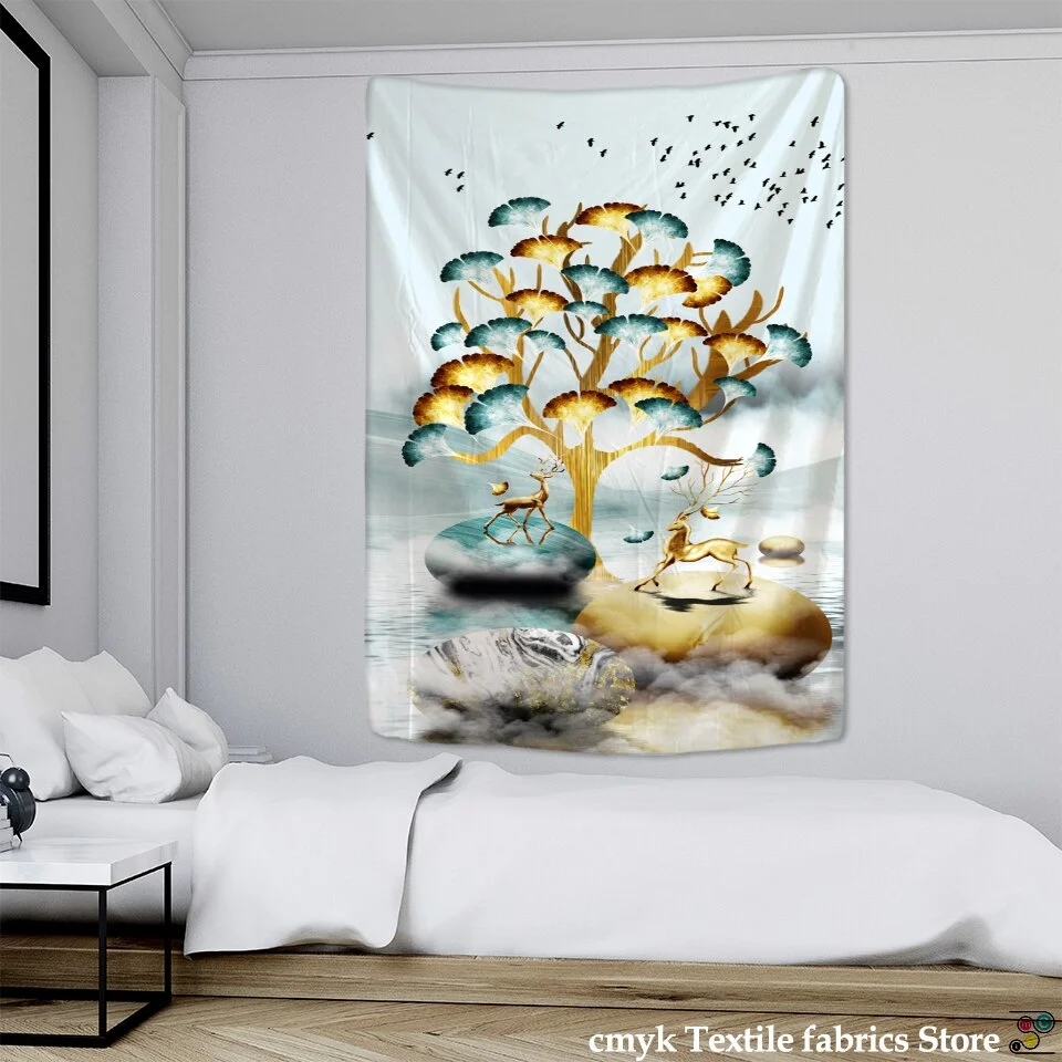 Nigikala Feather Tapestry Wall Hanging Bohemian Nordic Style Psychedelic Mystery Hippie Simple Home Decor