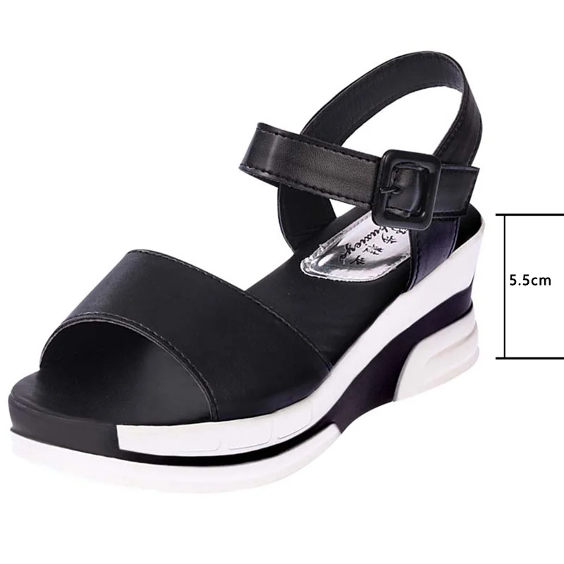 Zhungei, zapatos de verano para Mujer, sandalias de plataforma para Mujer, zapatos informales de cuero suave con punta abierta, cuñas de gladiador, zapatos planos para Mujer