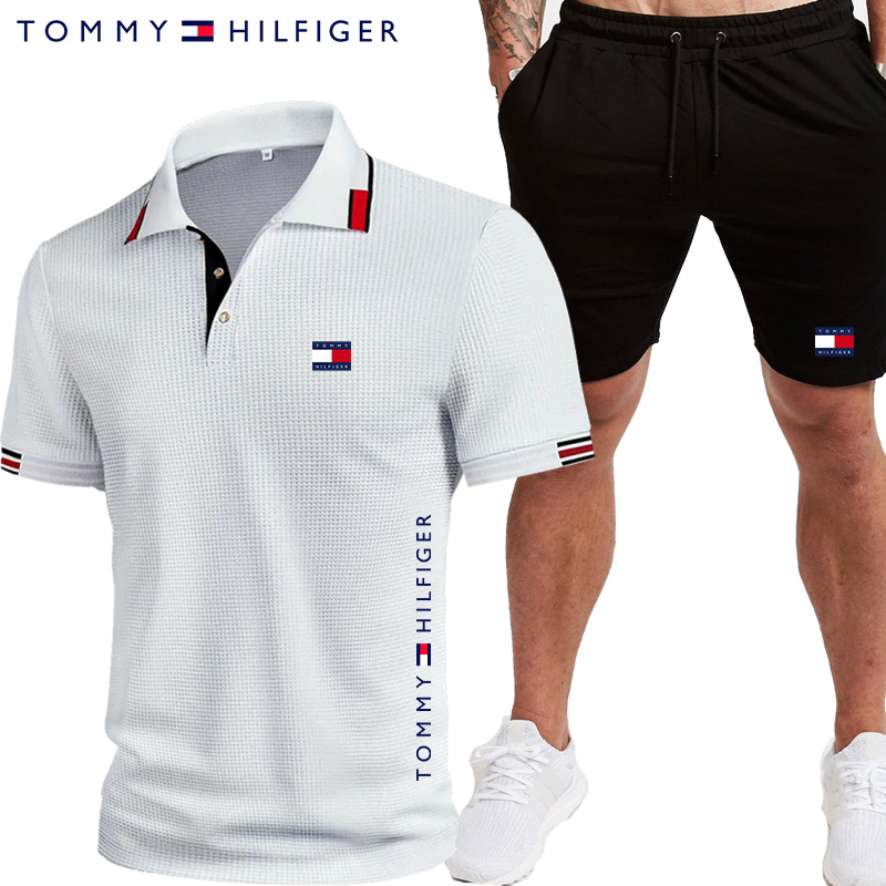 Męski, casualowy, letni garnitur 2025, składający się z koszuli i szortów (kup jeden, a drugi dostaniesz gratis)