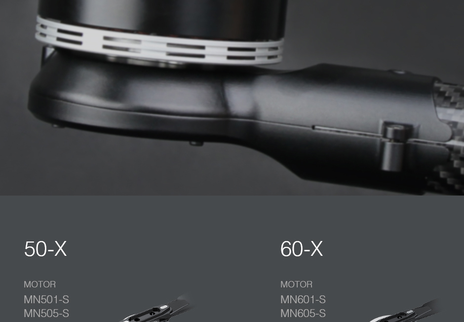 505-X Standard Drone Propulsion System with motors, FOC ESCs, and Carbon Propellers