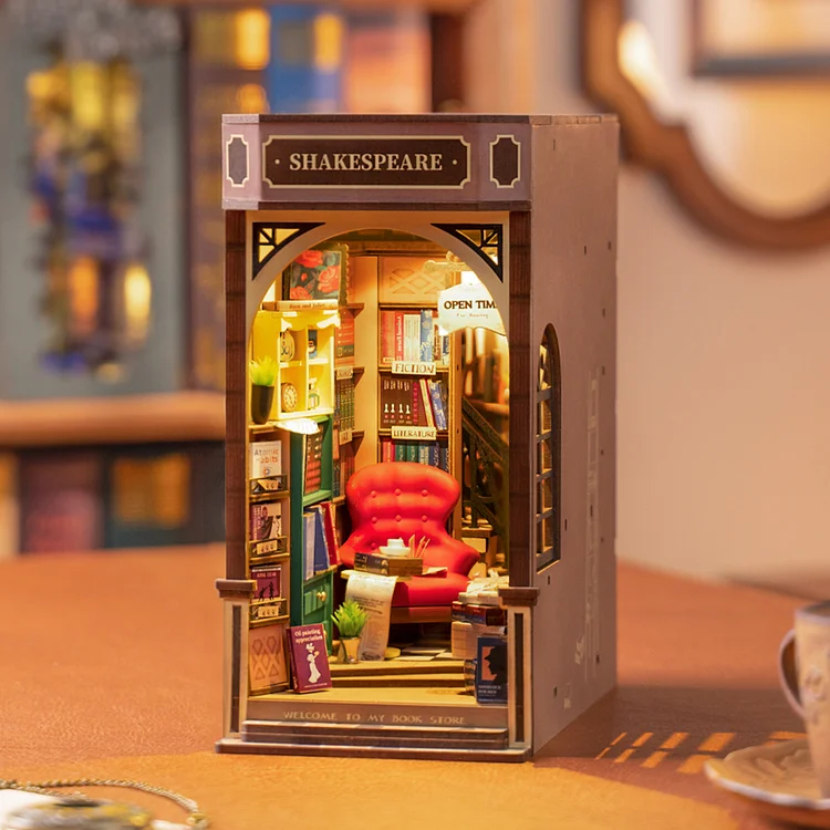 Robotime Rolife - Book Nook Librairie de Shakespeare - TGB07 - Maison  miniature DIY 