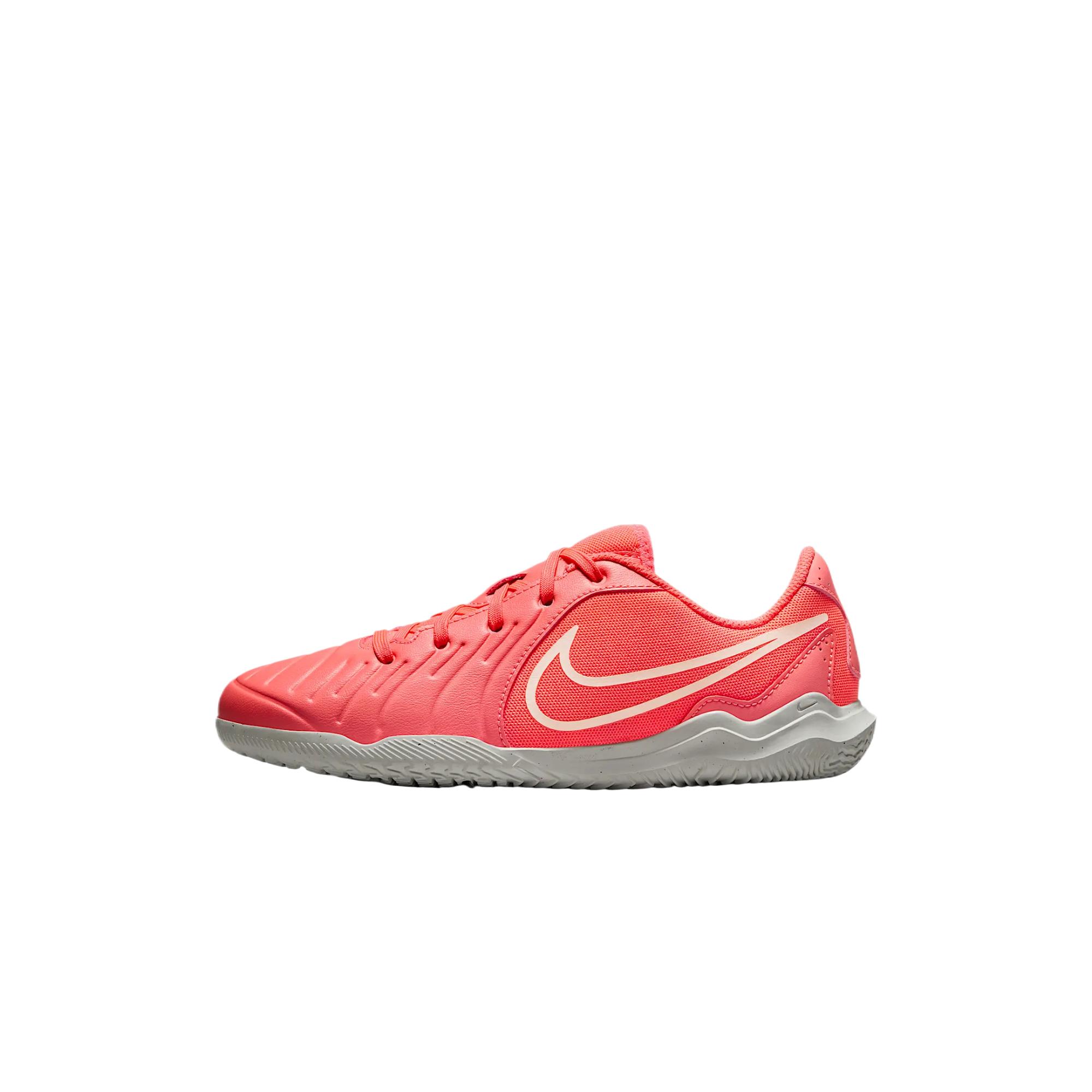 Nike Jr Legend 10 Cushioning And Breathable Low Top Kids' Soccer Shoes Hot Lava White Kids'