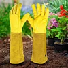 1 Pair Long Thorn Proof Rose Pruning Gloves Leather Garden Gloves for Women Men