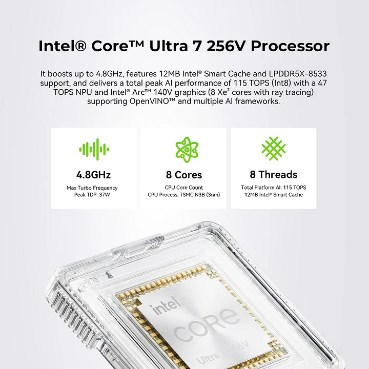 Intel® Core™ Ultra 7 256V--GMKtec K13 Mini PC