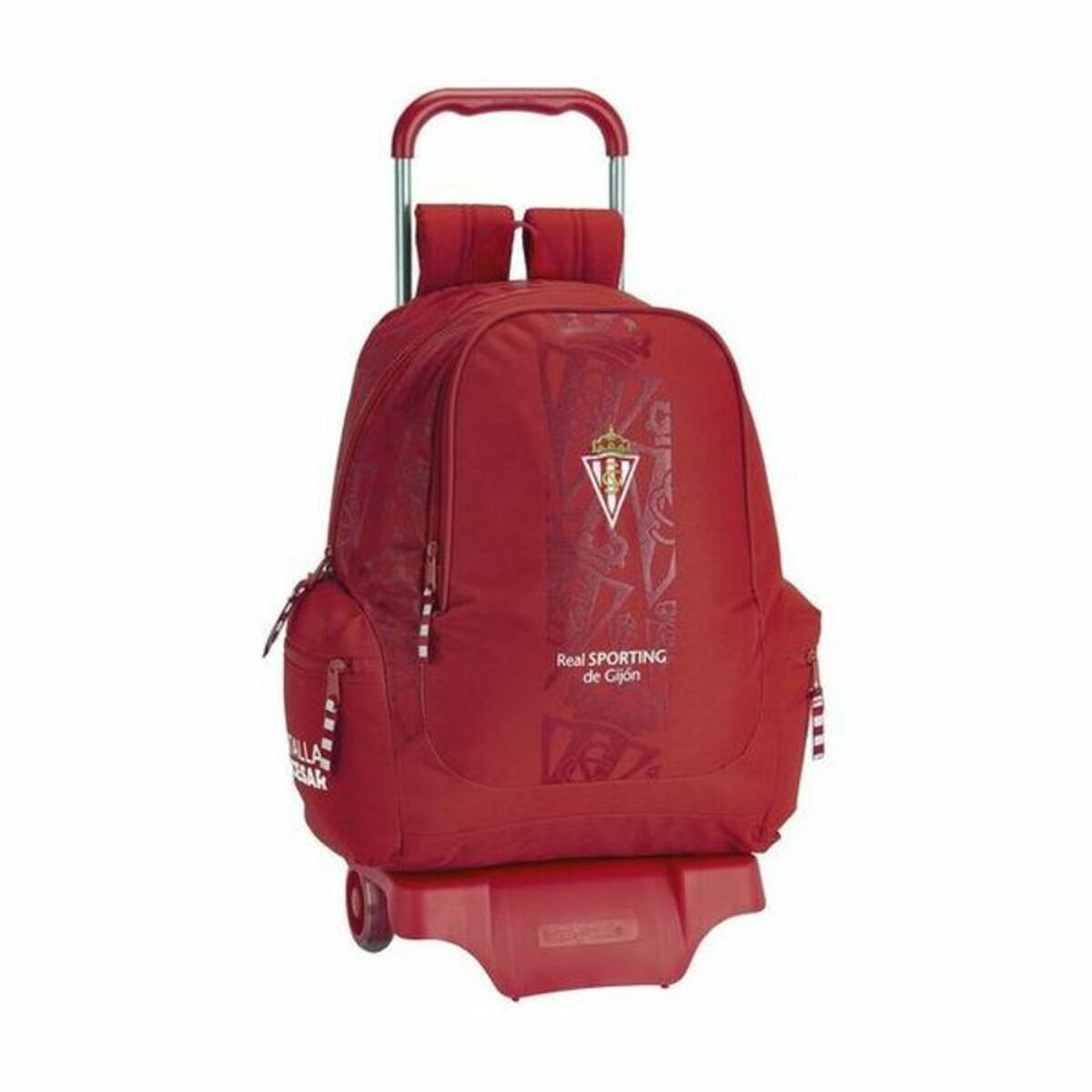 School Rucksack with Wheels 905 Real Sporting de Gij&oacute;n Red
