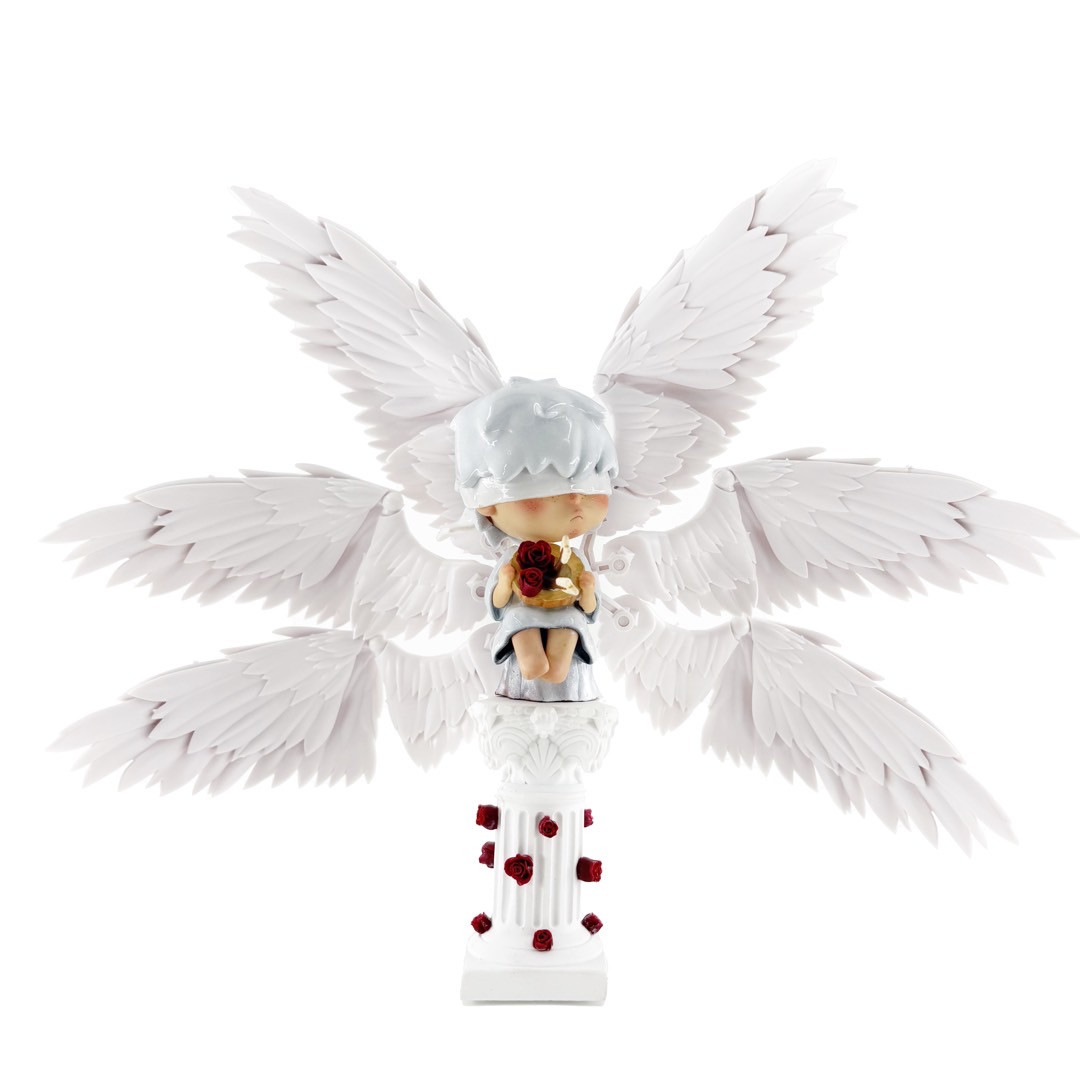 POP MART Hirono Mute Drama Collection, Six Winged Angel, White, Unique, Refined, Creative, Cute Hang Tag Box 14.5cm