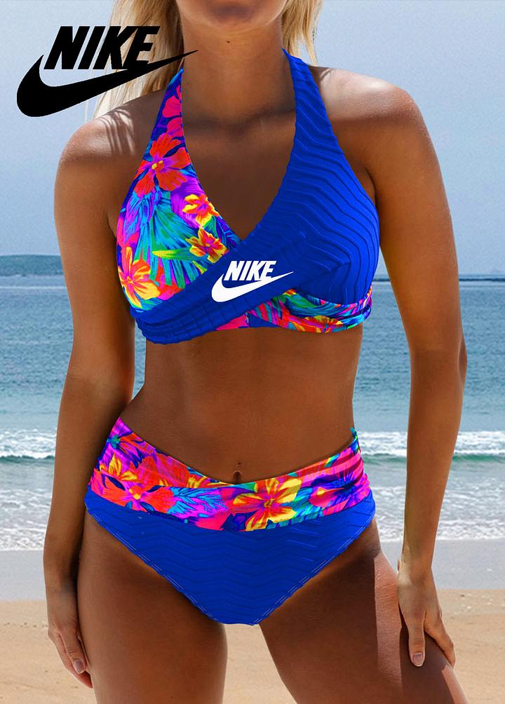 Novo conjunto de fatos de banho bicolor de praia para mulher 2025