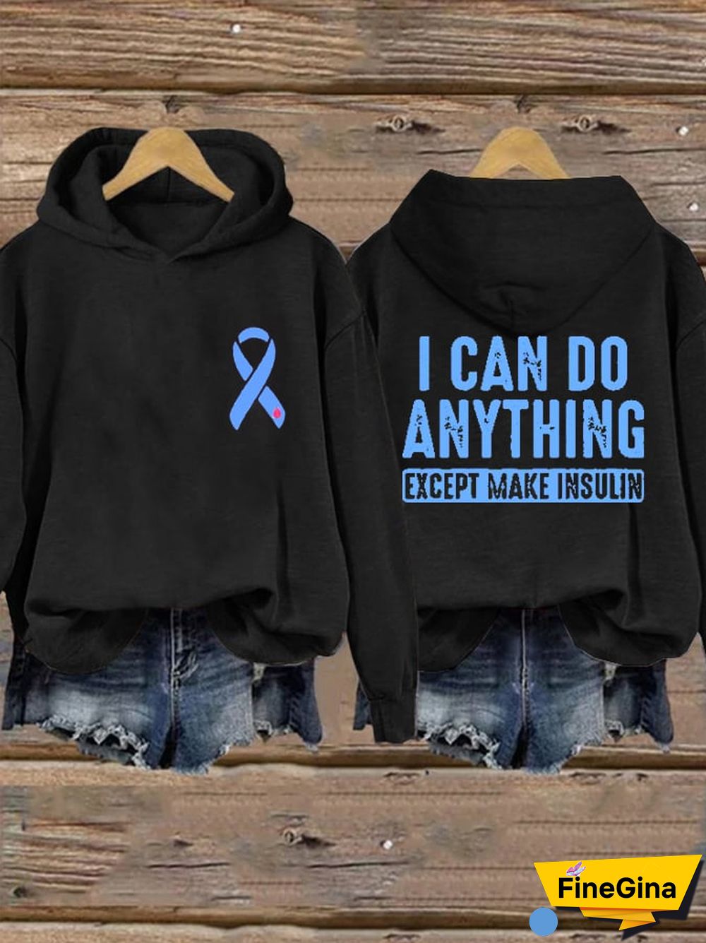 Women's I Can Do Anything Except Make Insulin Print Hoodie Long Sleeve Sweatshirt