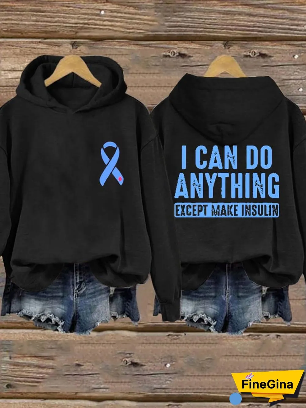 Women's I Can Do Anything Except Make Insulin Print Hoodie Long Sleeve Sweatshirt
