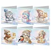 6Pcs Diamond Painting Winter Snowman Greeting Cards Christmas Cards