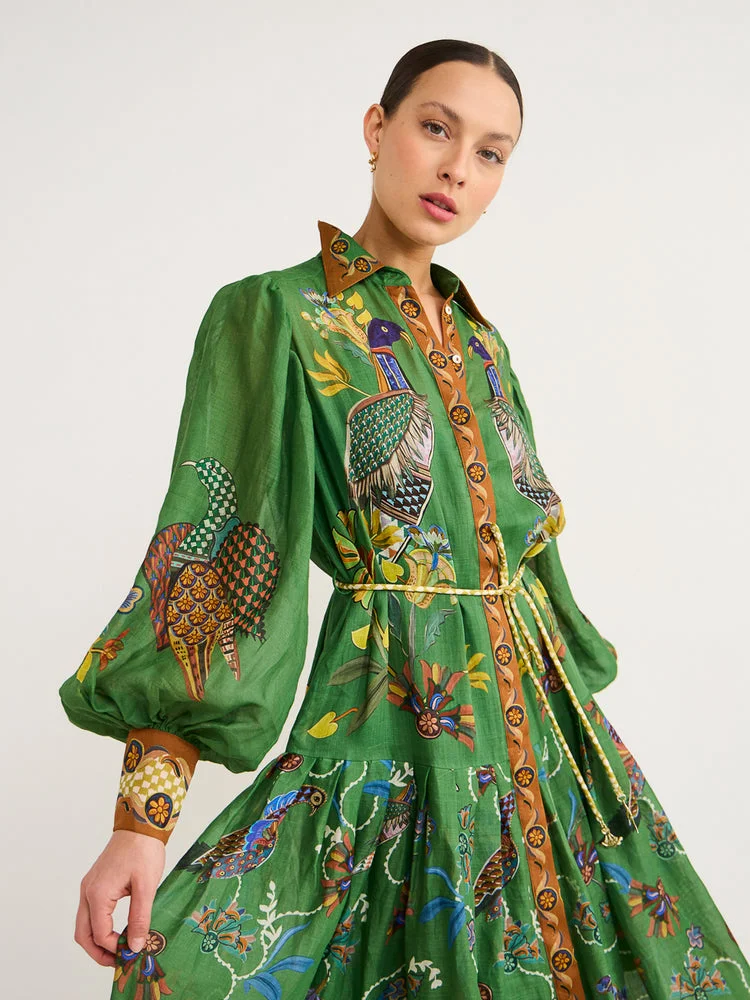 Birdie Shirtdress In Jade