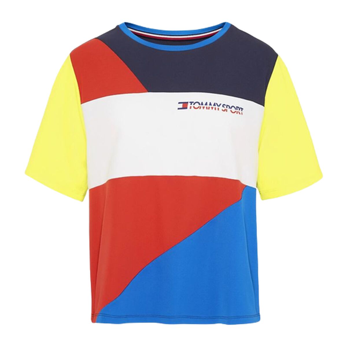 Women&rsquo;s Short Sleeve T-Shirt Tommy Hilfiger Colour-Blocked Blue