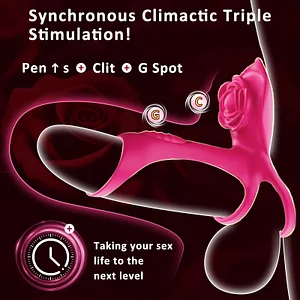 App Remote Control Rose Cock Ring Sex Toy