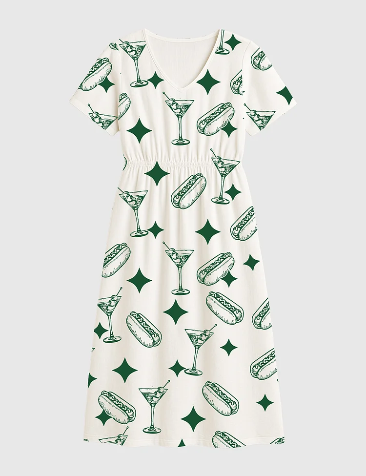 Women&rsquo;s Tinis And Weenies Dirty Martini Party Short Sleeve Dress