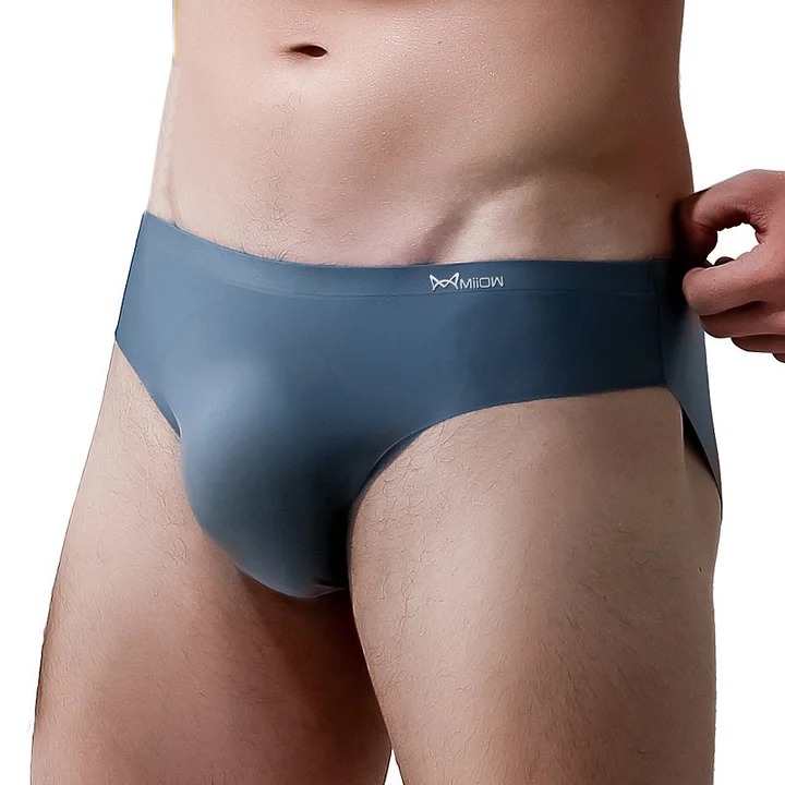 Men's ultra-thin ice silk transparent briefs